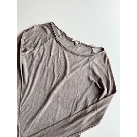COTTON CITIZEN Vintage Taupe Grey Cotton Scoop Neck Raglan T-Shirt Top, Size S - Picture 6 of 12